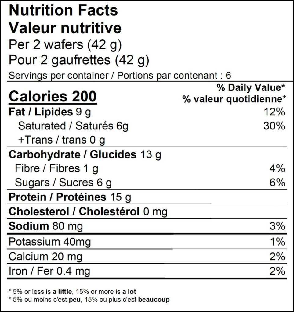 Proti-Square® Wafers Mocha Nutritional Facts