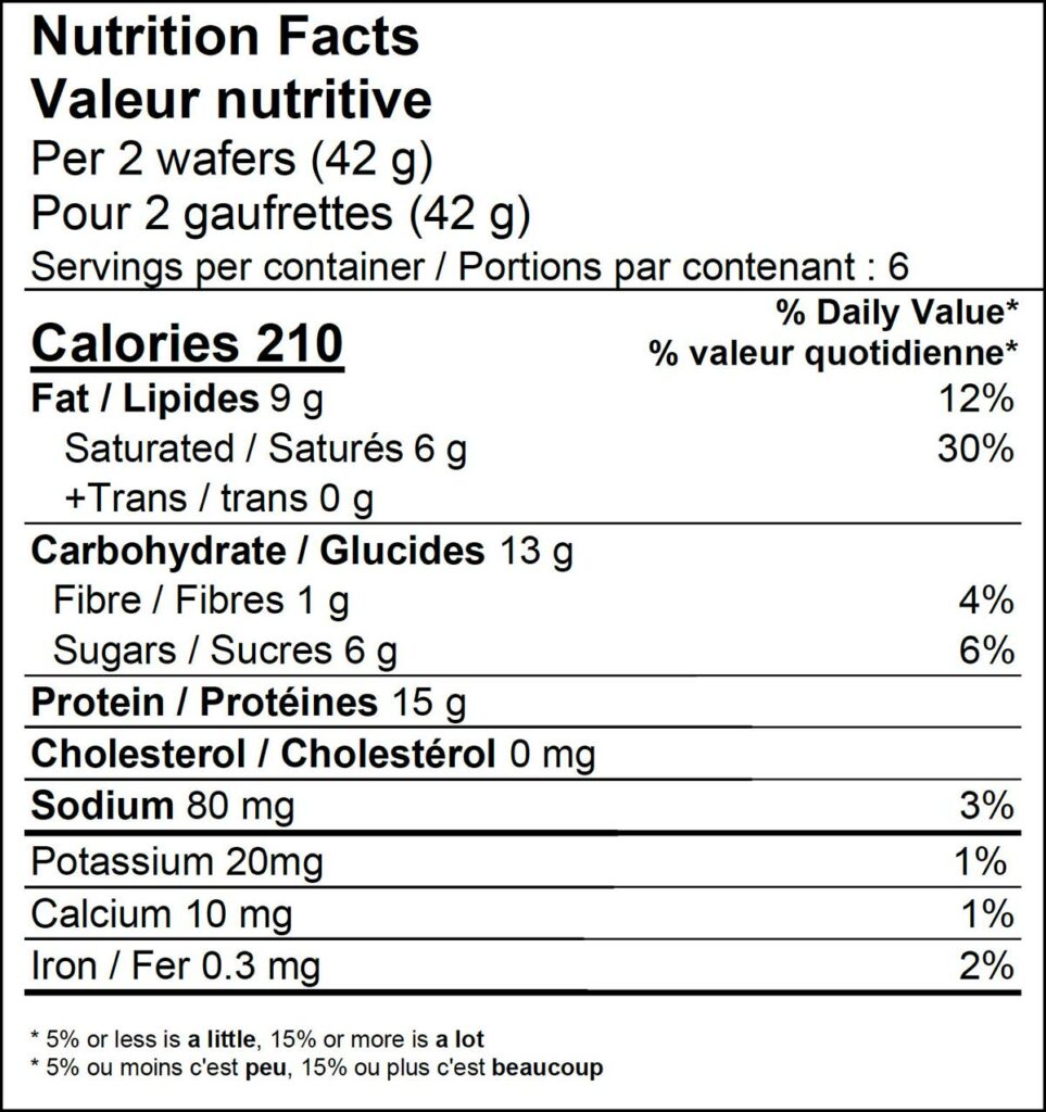 Proti-Square® Wafers Chocolate Nutritional Facts